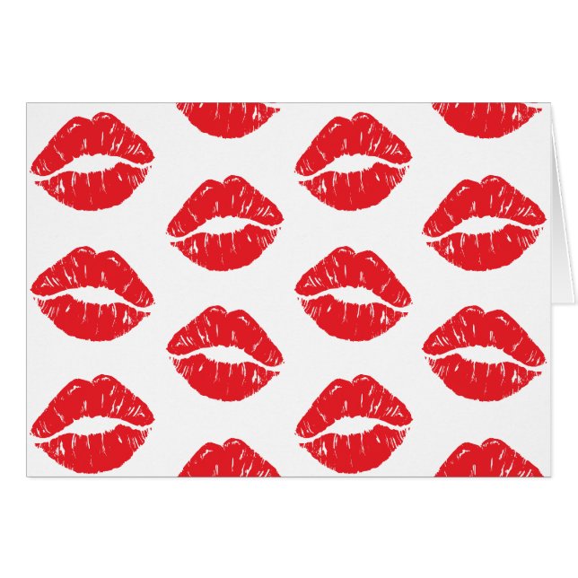Labios Rojos, Labios Rojos, Beso, Patrón De Labios (Anverso (Horizontal))