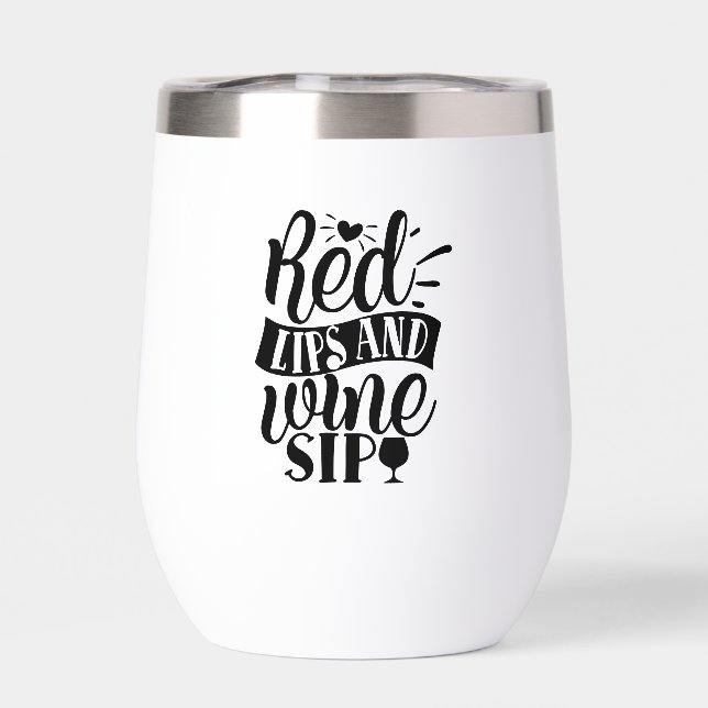 Labios rojos y copas de vino (Trasero)