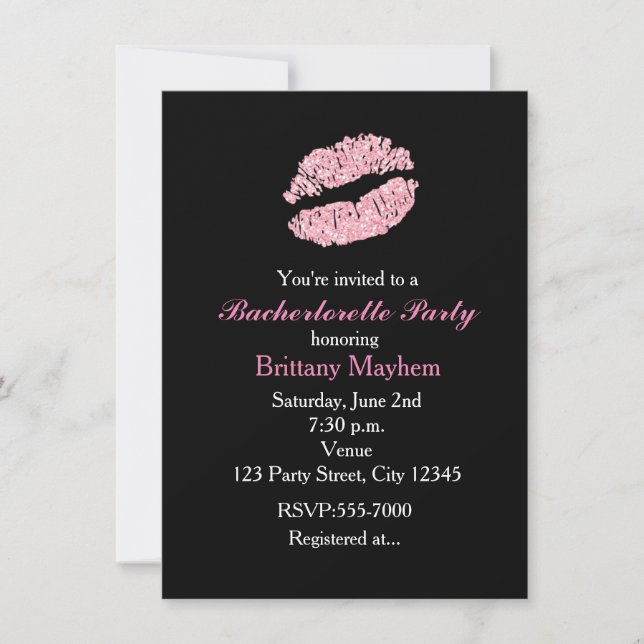 Labios rosas KISS Invitación a la fiesta de la sol (Anverso)