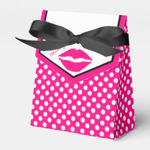 Labios rosas y puntos de polka Girly caja de regal