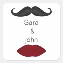 labios y bigote mod sello para sobres boda