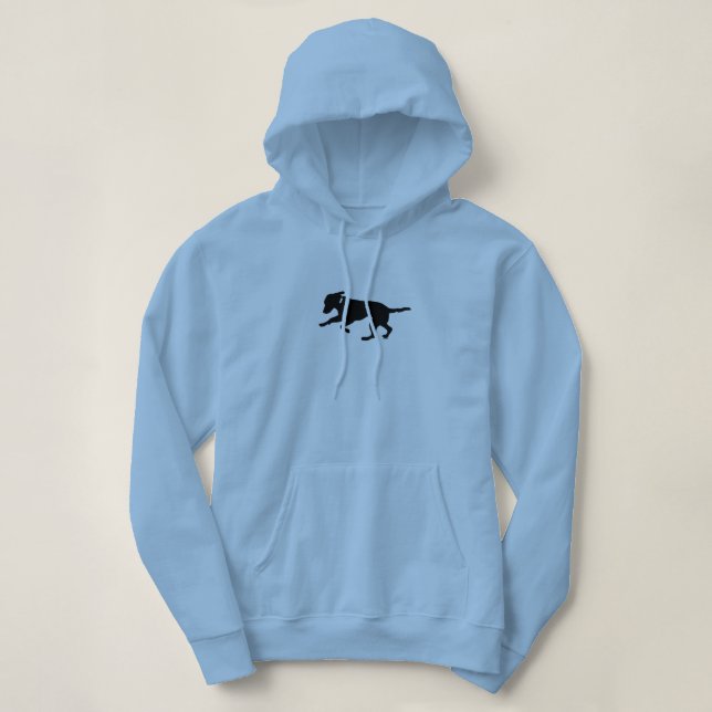 Laboratorio negro juguetón de la sudadera con (Diseño del anverso)