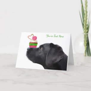 Laboratorio negro te amo tarjeta - Perro te amo