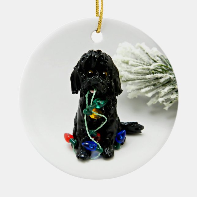 Labra Doodle Golden Doodle Ornamento de Navidad pa (Frente)