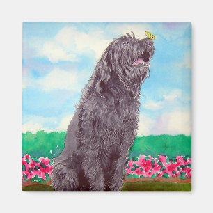 Labradoodle con imán de mariposa