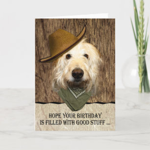 Labradoodle Con Tarjeta De Cumpleaños Funny Gorra