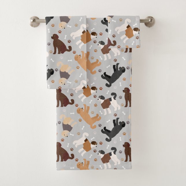 Labradoodle / Goldendoodle Huesos y Paws Bath Tow (In situ)