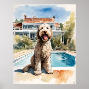 Labradoodle - Impresión de arte de perro