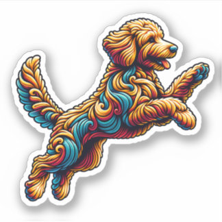Labradoodle Pegatina de perro de vinilo