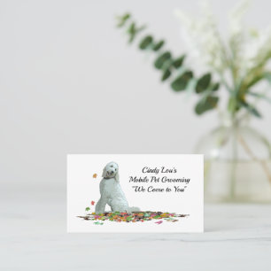 Labradoodle Perro En Hojas Tarjeta De Negocios