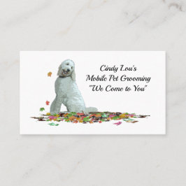 Labradoodle Perro En Hojas Tarjeta De Negocios