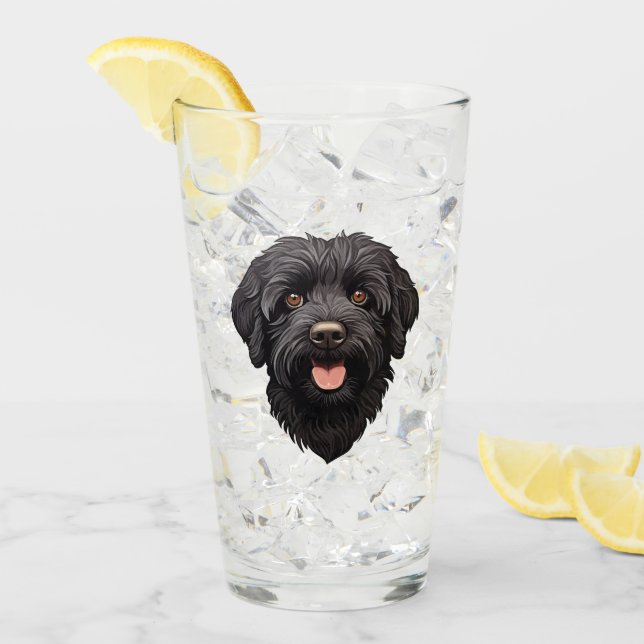 Labradoodle Perro Negro (Anverso (hielo))
