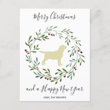 Labrador amarillo Feliz Navidad Labrador Recuperad