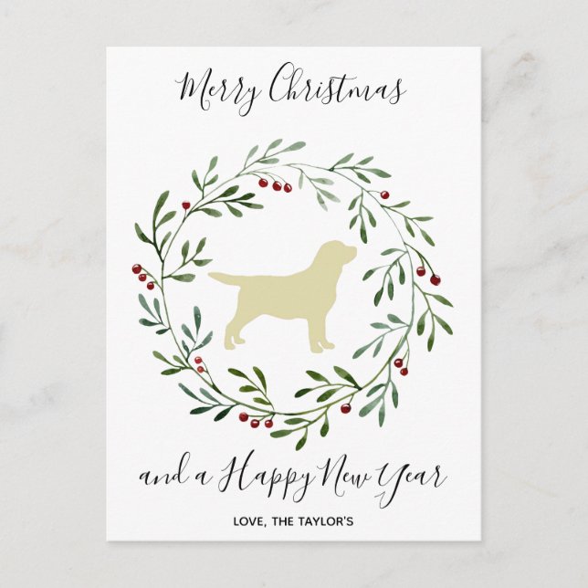 Labrador amarillo Feliz Navidad Labrador Recuperad (Anverso)