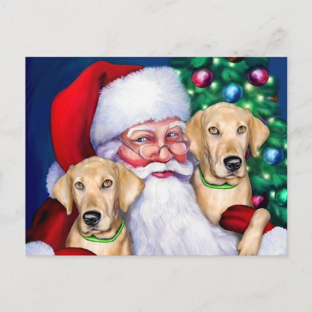 Labrador amarillo Navidad los labios de Santa (Anverso)