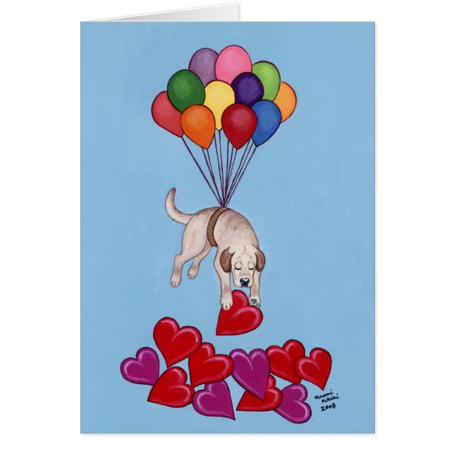 Labrador amarillo que recoge AMOR (Frente)