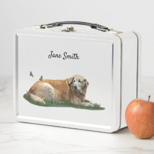 Labrador amarillo Raza mixta Perro Almuerzo Caja