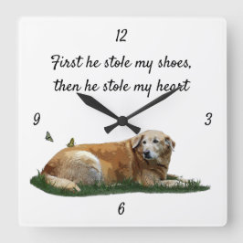 Labrador amarillo Raza mixta reloj de pared de per