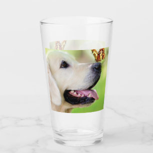 Labrador And Butterfly Throw Pillow