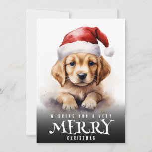 Labrador cachorro de Navidad muy alegre sombrero d