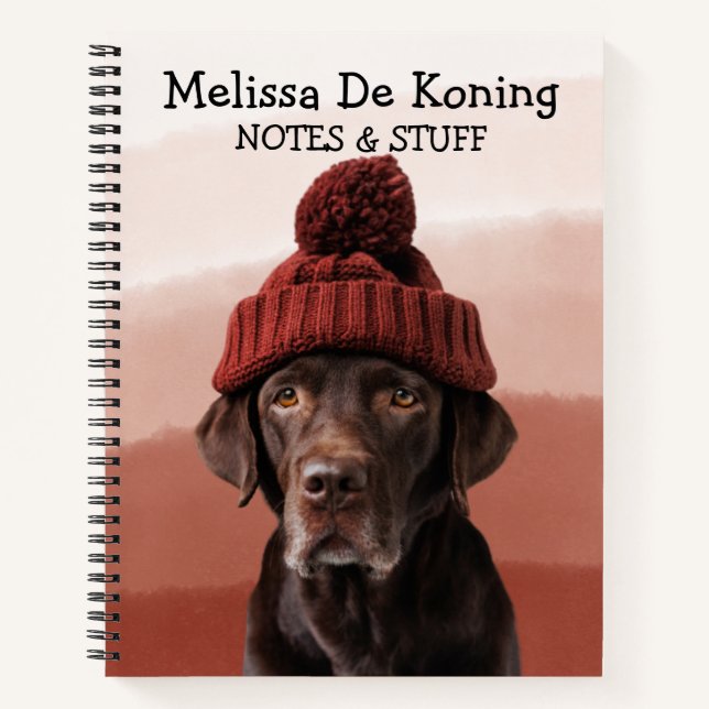 Labrador con un cuaderno de gorra lúgubre (Anverso)