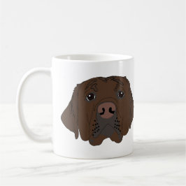 Labrador de chocolate en la taza