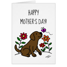 Labrador de chocolate y Día de la Madre Verde