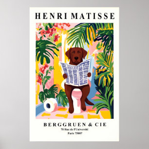 Labrador marrón en arte de pared de baño - Matisse