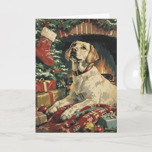 Labrador Navidad vintage personalizada (Anverso)