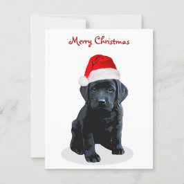 Labrador negro cachorro Feliz Navidad Santa Dog