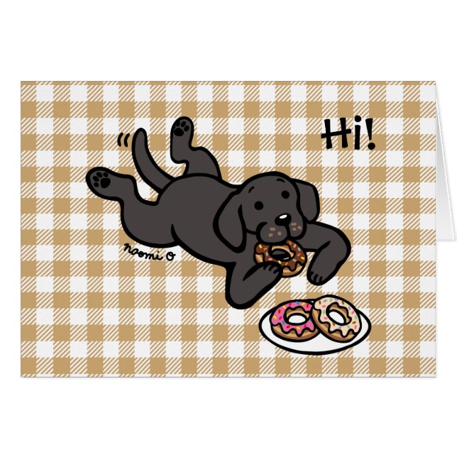 Labrador negro y buñuelos que piensan en usted (Anverso (Horizontal))