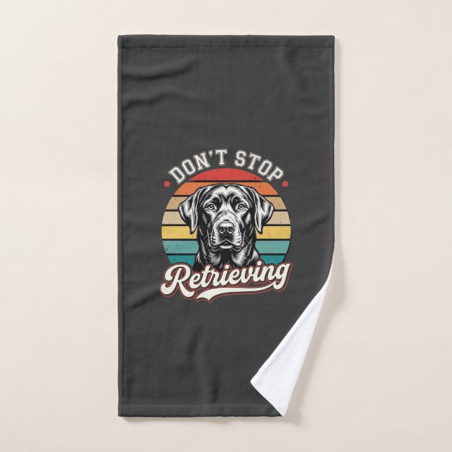 Labrador No Deja de Recuperar Perro Retro (Toalla de mano)