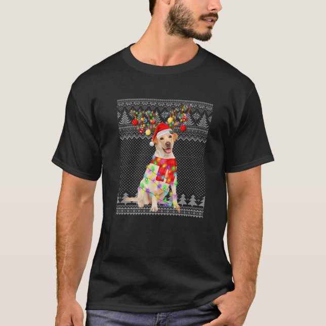 Labrador Perro Navidades feos ilumina a Sweater Fu (Anverso)