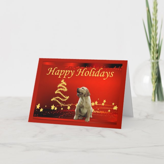Labrador Recuperador Navidades de tarjetas Stars3 (Anverso)