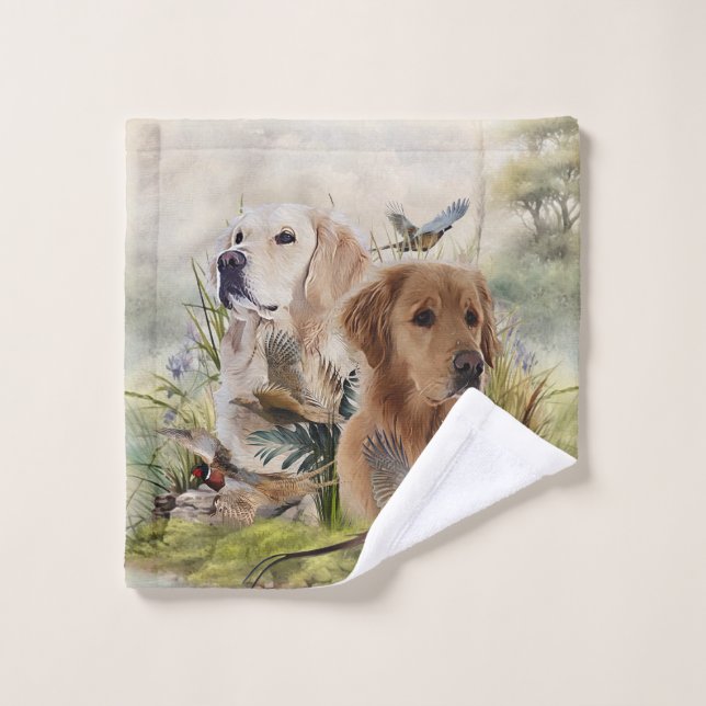Labrador recuperadores con faisán, arte (Toallita)