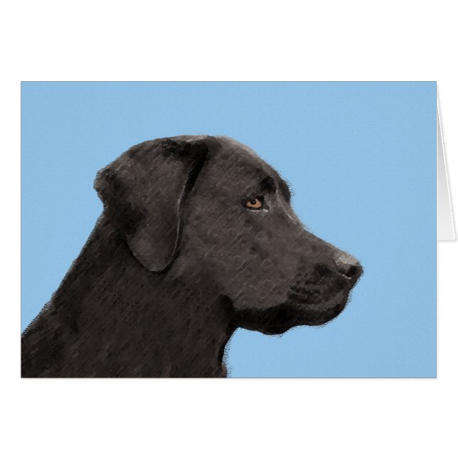 Labrador recuperar pintura negra original de perro (Anverso (Horizontal))