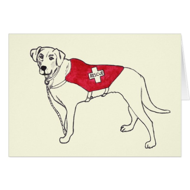 Labrador Rescate Perro Animal Dibujando Arte (Anverso (Horizontal))