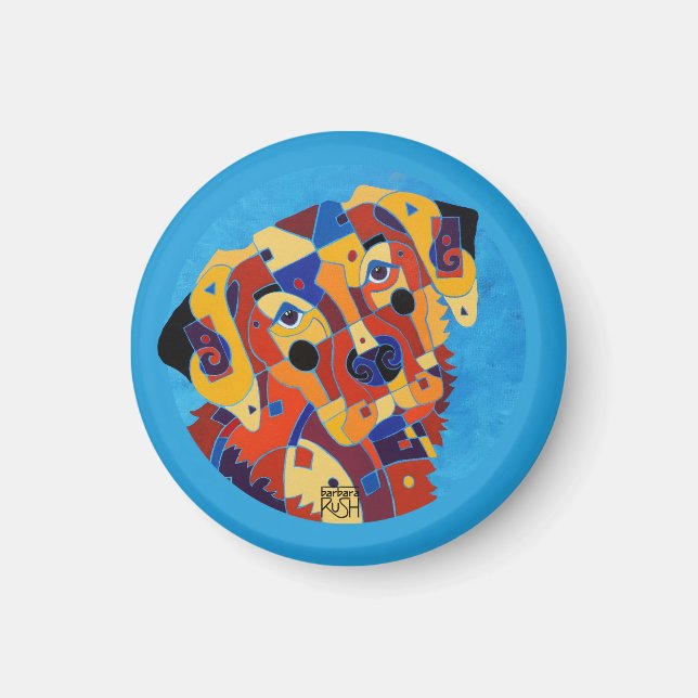 Labrador Retreiver sobre un imán (Frente)