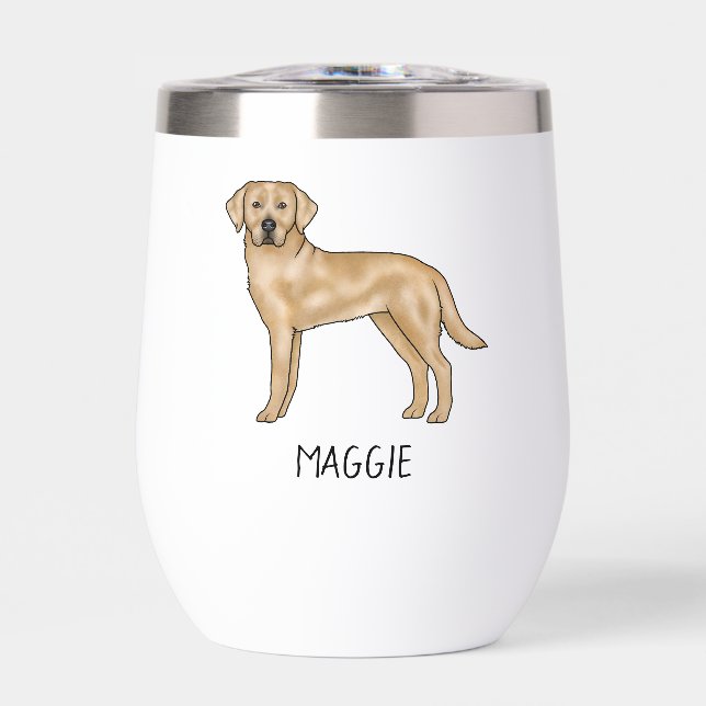 Labrador Retriever Amarillo Perro Lab Cute Nombre  (Frente)