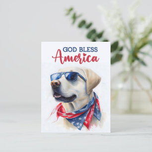 Labrador Retriever, Dios Bendiga América Tarjeta P