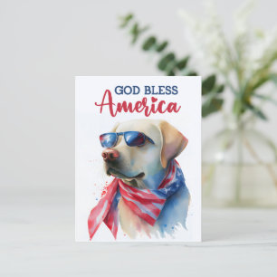 Labrador Retriever, Dios Bendiga América Tarjeta P