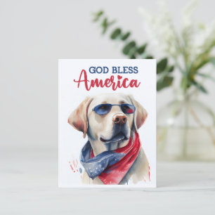 Labrador Retriever, Dios Bendiga América Tarjeta P