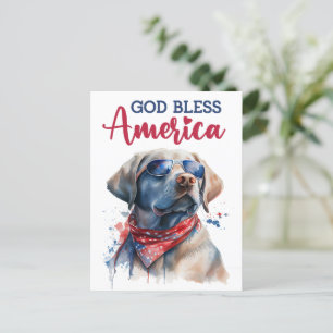 Labrador Retriever, Dios Bendiga América Tarjeta P