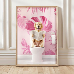 Labrador Retriever Dorado en Impresión de Baño de
