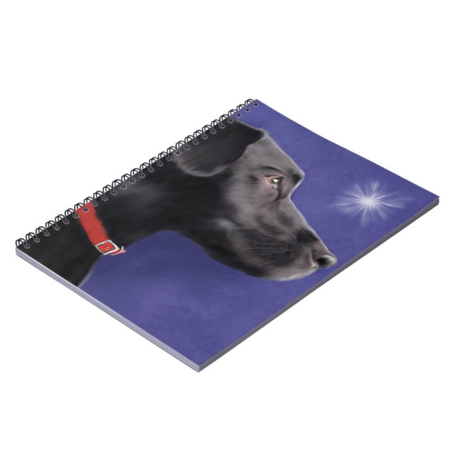 Labrador retriever negro - cuaderno espiral (Lado Izquierdo)