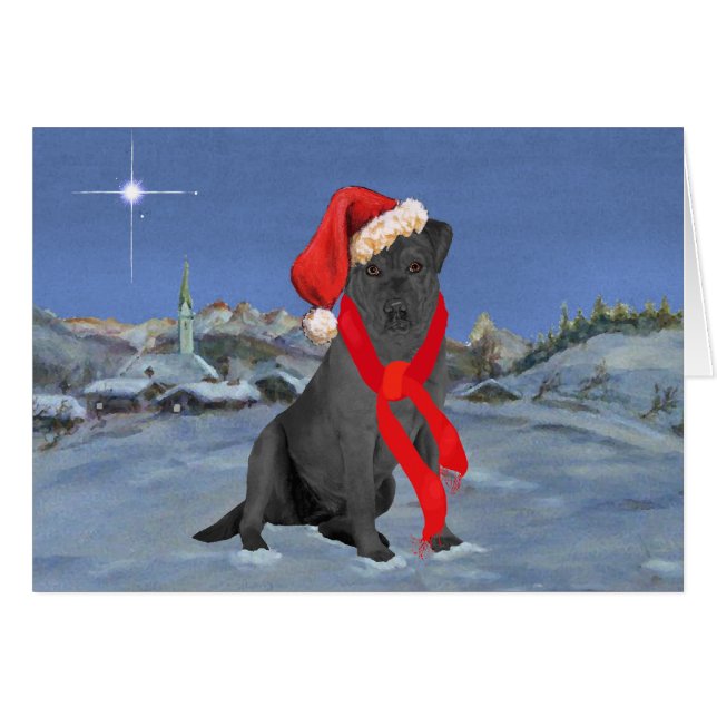 Labrador Retriever Negro Navidad (Anverso (Horizontal))