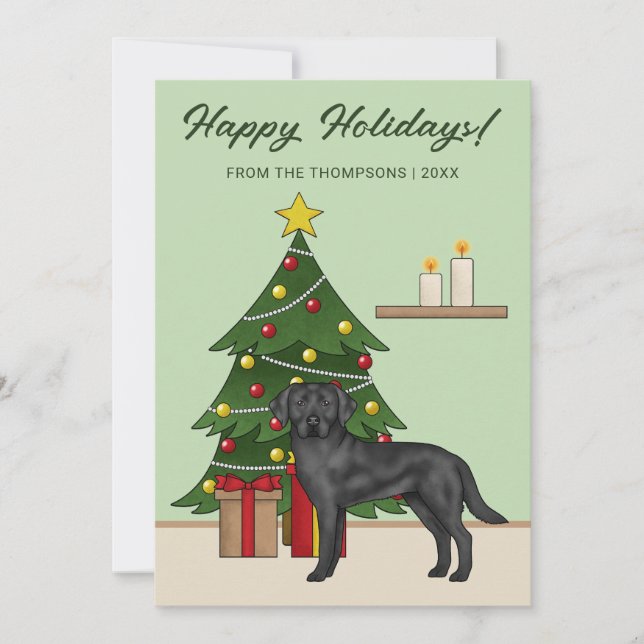 Labrador Retriever Negro Navidad Festiva (Anverso)