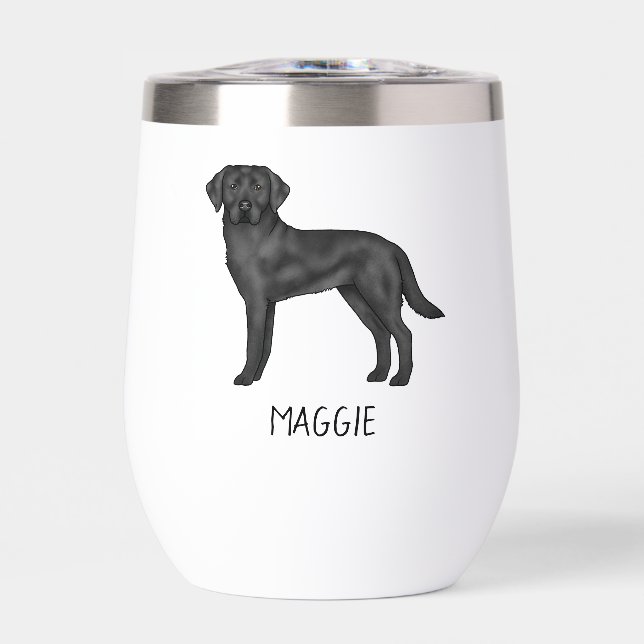 Labrador Retriever Negro Perro Lab Cute y Cualquie (Frente)