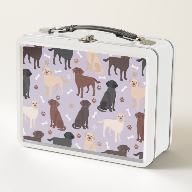 Labrador Retriever Paws and Bones Metal Lunch Box (Anverso)
