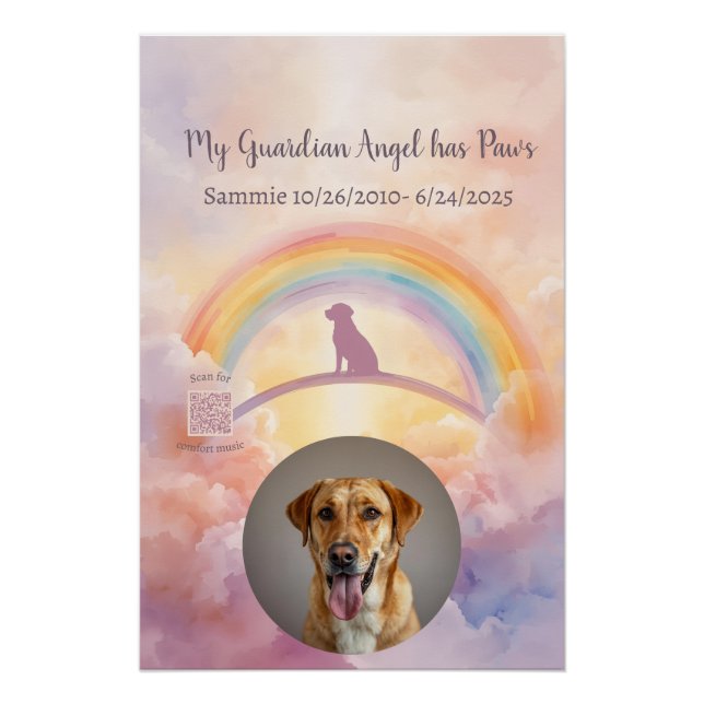Labrador Retriever Rainbow Bridge Memorial Poster (Anverso)